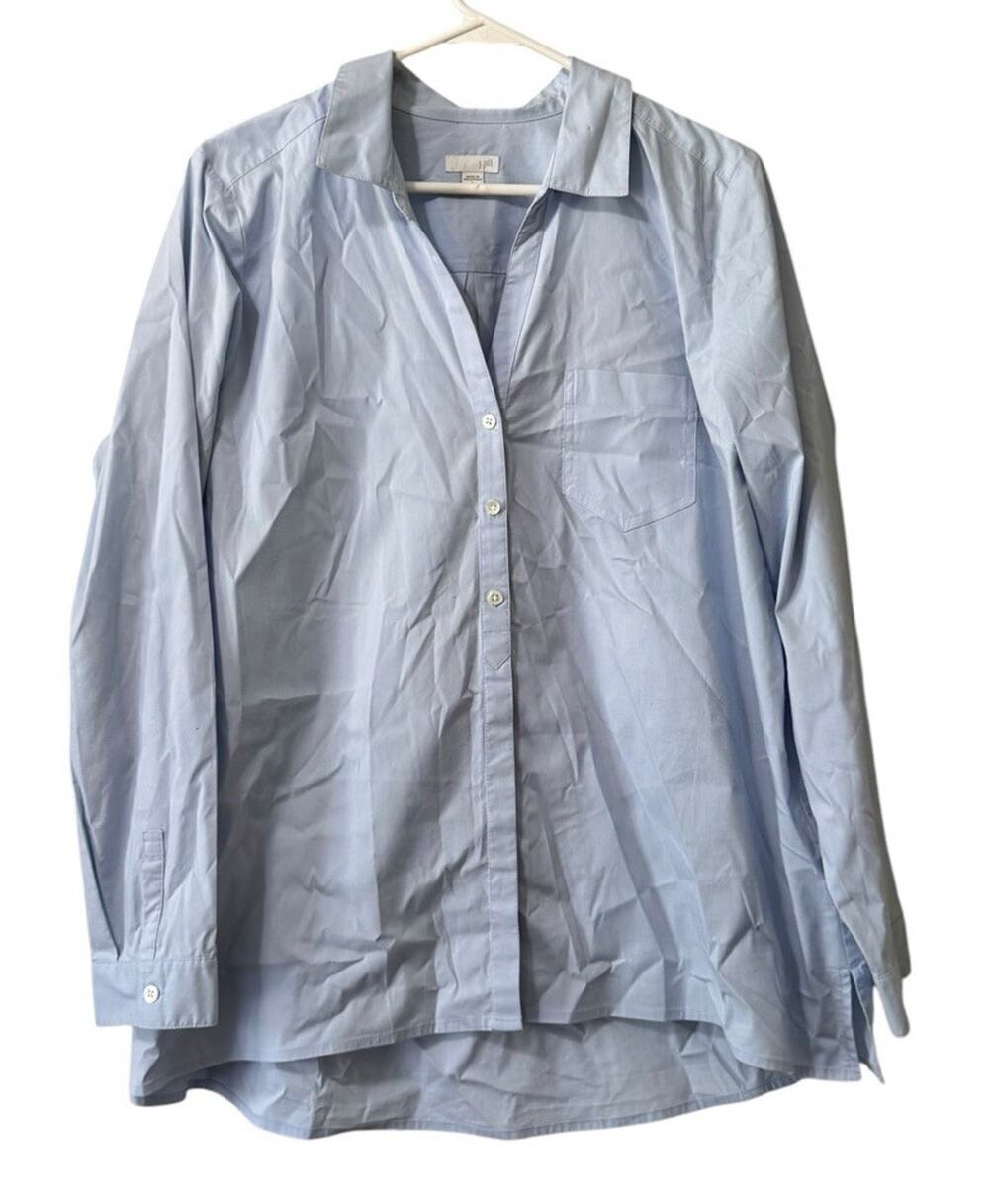 J Jill Women Size Missy Large Button Down Long Sleeve Shirt Minimalist Casual‎